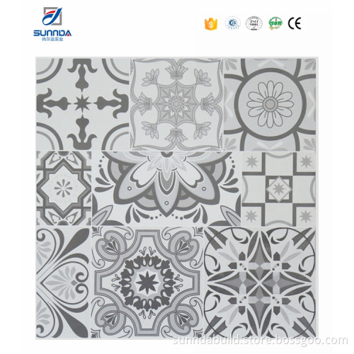 Sunnda orange flower pattern porcelain mediterranean tile art